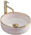 Раковина накладная Rea Merida 355х355х120 розовый золото