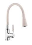 Змішувач для кухні з гнучким виливом Invena Hula хром, бежевий BZ-85-L03