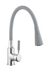 Змішувач для кухні з гнучким виливом Invena Hula хром, сірий BZ-85-L05
