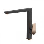 Змішувач для кухні Invena Midnight чорний, рожеве золото BZ-35-014