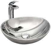 Раковина накладна Rea Sofia 415х335х135 срібний