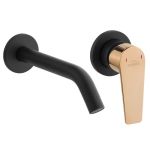 Змішувач для раковини Invena Midnight чорний, рожеве золото BP-35-U14