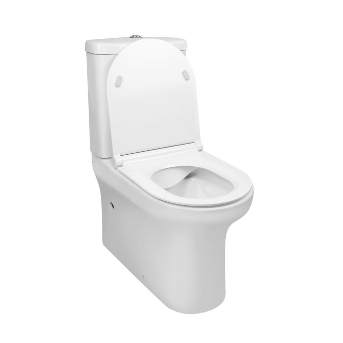 Унітаз-компакт Qtap Aquarius безобідковий з сідінням Soft-close QT2122C665PW