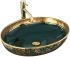 Раковина накладная Rea Margot 520х400х135 зеленый, золото