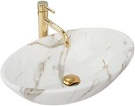 Раковина накладна Rea Pamela Aiax 530х330х150 білий, мармур