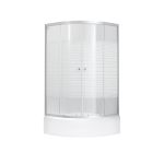 Душова кабіна Lidz Wieza SC90x90.SAT.MID.L, скло Linie 4 мм + піддон з панеллю Kupala