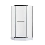 Душова кабіна Lidz Dozorca SC90x90.BLA.LOW.TR, скло прозоре 6 мм + піддон Diament