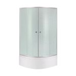 Душова кабіна Lidz Latwa SC80x80.SAT.HIGH.FR, скло Frost 4 мм + піддон з панеллю Kupala