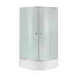 Душова кабіна Lidz Latwa SC80x80.SAT.MID.FR, скло Frost 4 мм + піддон з панеллю Kupala