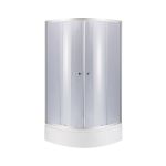 Душова кабіна Lidz Latwa SC80x80.SAT.MID.GR, скло тоноване 4 мм + піддон з панеллю Kupala