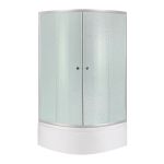Душова кабіна Lidz Latwa SC90x90.SAT.HIGH.FR, скло Frost 4 мм + піддон з панеллю Kupala