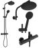 Душевая система с термостатом Rea Bliss черный