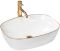 Раковина накладна Rea Sol 500х385х135 білий, золото