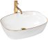 Раковина накладна Rea Sol 500х385х135 білий, золото
