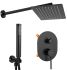 Душова система прихованого монтажу Rea Oval чорний