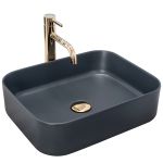Раковина накладна Rea Kaya Navy 460х360х120 сірий