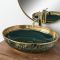 Раковина накладна Rea Margot 520х400х135 зелений, золото