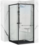 Душова кабіна Rea Space In 80x100 R/L чорний + Душовий піддон Savoy чорний