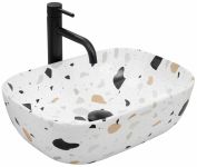 Раковина накладна Rea Belinda Terazzo 460х320х125 білий