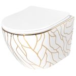 Унітаз підвісний Rea Carlos білий золото