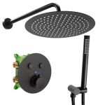 Душова система прихованого монтажу з термостатом Rea Miler чорний матовий