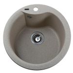 Мийка гранітна  Bretta Rondo 485х215 мигдаль