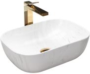 Раковина накладна Rea Belinda 460х320х125 білий, мармур REA-U6599