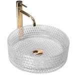Раковина накладна Rea Cristal 355х355х115 прозоре скло REA-U9670