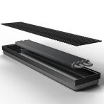 Конвектор внутрішньопідлоговий Teplowatt 3500х200 Comfort чорний дренаж