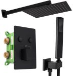 Душова система прихованого монтажу з термостатом Rea Fenix Davis чорний