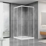 Душова кабіна Dusel DL194 Chrome 100х100х190, двері розсувні, прозоре скло