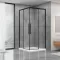 Душова кабіна Dusel DL194B Black Matt, 100х100х190, двері розсувні, прозоре скло