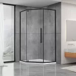 Душова кабіна Dusel DL197HB Black Matt, 100х100х190, п'ятикутна, скло прозоре