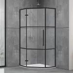 Душова кабіна Dusel DL197HBP Black Matt Paint, 90х90х190, п'ятикутна, скло прозоре