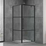 Душова кабіна Dusel DL198BP+DL196BP Black Matt Paint, 90х90х190, скло прозоре, двері розпашні