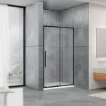 Душові двері Dusel DSL191B Black Matt розсувні, скло прозоре, 120х190