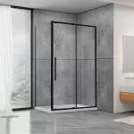 Душова кабіна Dusel DSL191B+195B Black Matt 120х80х190, двері розсувні, скло прозоре