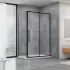 Душова кабіна Dusel DSL191B+195B Black Matt 120х80х190, двері розсувні, скло прозоре