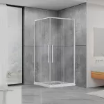 Душова кабіна DUSEL DSL194 Chrome 100х100х190, двері розсувні, скло прозоре