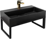 Раковина підвісна Rea Goya 500х370х140 чорний + рама