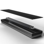 Конвектор внутрішньопідлоговий Teplowatt 3500х200 Eco чорний дренаж