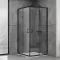 Душова кабіна Dusel EF-184B Black Matt, 100х100х190, двері розсувні, прозоре скло