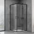 Душова кабіна Dusel EF-184B Black Matt, 100х100х190, двері розсувні, прозоре скло