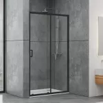 Душові двері Dusel EF185B Black Matt розсувні, скло прозоре, 110х190
