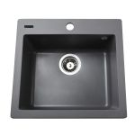 Мийка гранітна  Bretta New York 490х455х190  сірий металік