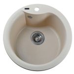 Мийка гранітна  Bretta Rondo 485х215 слонова кістка