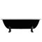 Ванна окремостояча глянцева Amidicon Olimpia 180х90 чорна з литого каменю чорні ніжки