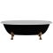 Ванна окремостояча глянцева Amidicon Olimpia 180х90 чорна з литого каменю бронзові ніжки