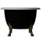 Ванна окремостояча глянцева Amidicon Olimpia 180х90 чорна з литого каменю бронзові ніжки