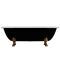 Ванна окремостояча глянцева Amidicon Olimpia 180х90 чорна з литого каменю бронзові ніжки